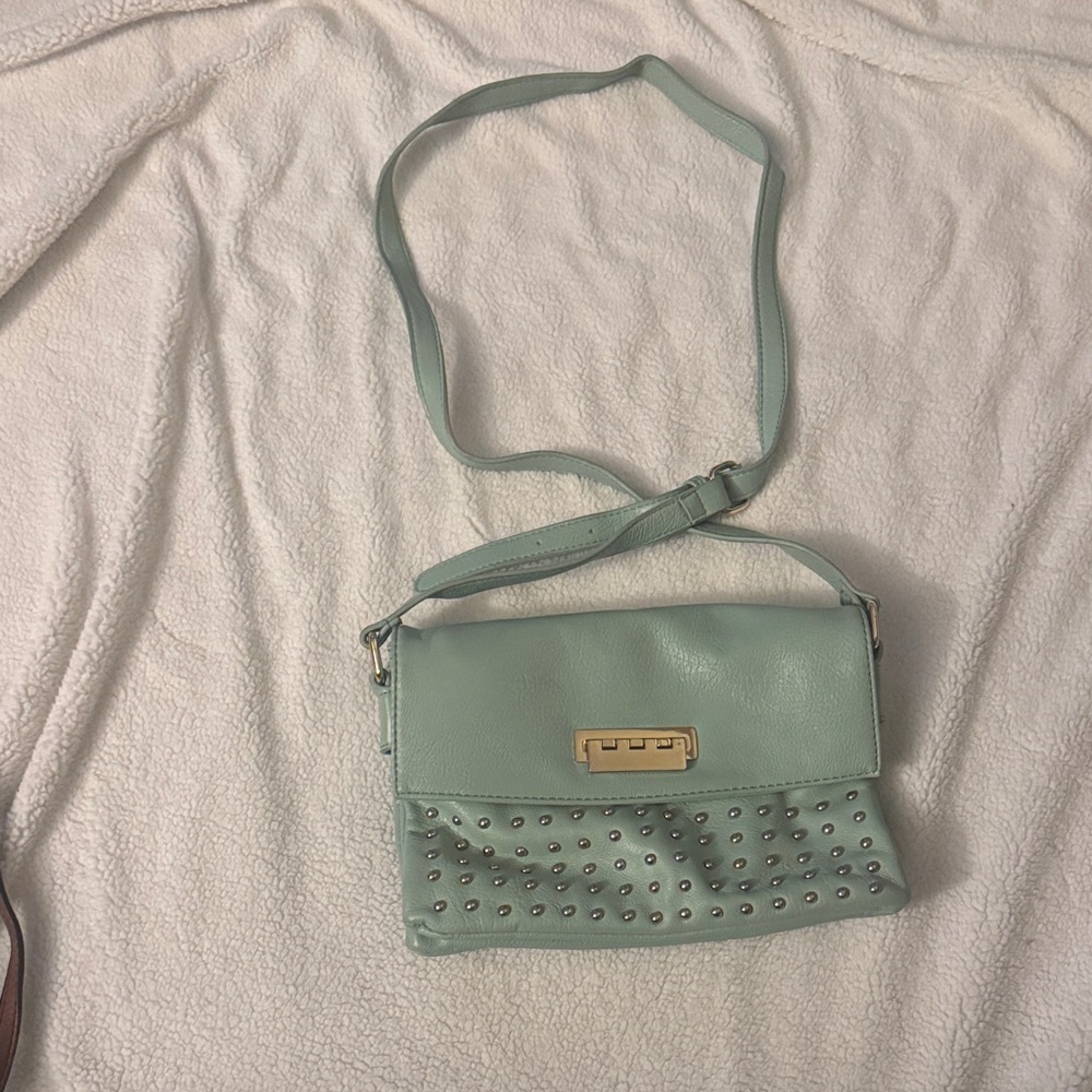 Mint Green Studded Crossbody Bag